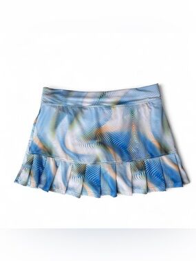 Sofibella Blue Abstract Pleated Tennis Skort Size S